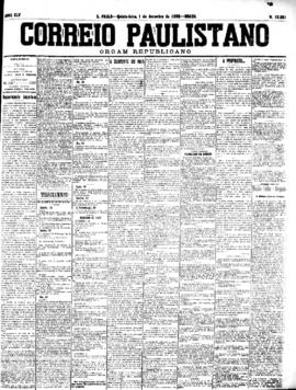 Correio paulistano [jornal], [s/n]. São Paulo-SP, 01 dez. 1898.