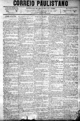 Correio paulistano [jornal], [s/n]. São Paulo-SP, 15 jul. 1882.