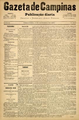 Gazeta de Campinas [jornal], a. 10, n. 1764. Campinas-SP, 04 nov. 1879.