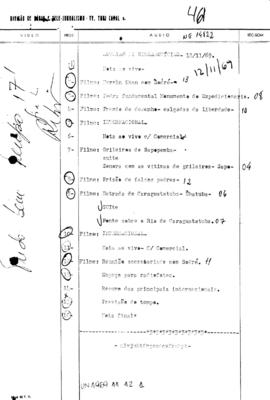 TV Tupi [emissora]. Ultra Notícias [programa]. Roteiro [televisivo], 12 nov. 1969.