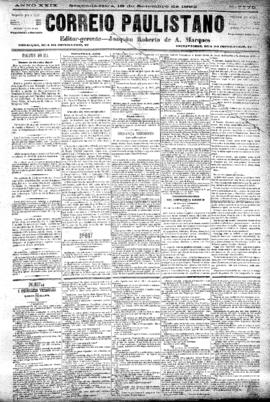 Correio paulistano [jornal], [s/n]. São Paulo-SP, 18 set. 1882.