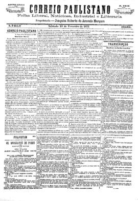 Correio paulistano [jornal], [s/n]. São Paulo-SP, 19 fev. 1876.