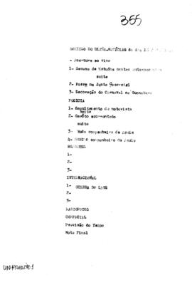 TV Tupi [emissora]. Ultra Notícias [programa]. Roteiro [televisivo], 16 fev. 1971.