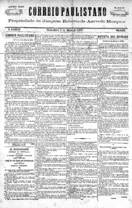 Correio paulistano [jornal], [s/n]. São Paulo-SP, 03 mai. 1878.