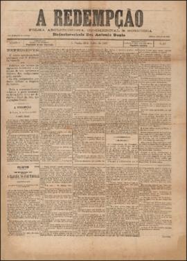 A Redempção [jornal], a. 1, n. 58. São Paulo-SP, 31 jul. 1887.