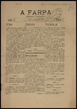 A Farpa [jornal], a. 1, n. 1. São Paulo-SP, 11 nov. 1900.