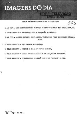 TV Tupi [emissora]. Revista Feminina [programa]. Roteiro [televisivo], 17 jan. 1961.