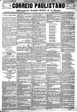 Correio paulistano [jornal], [s/n]. São Paulo-SP, 12 abr. 1883.