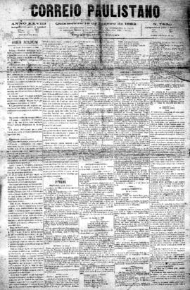 Correio paulistano [jornal], [s/n]. São Paulo-SP, 12 jan. 1882.