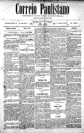 Correio paulistano [jornal], [s/n]. São Paulo-SP, 30 set. 1881.