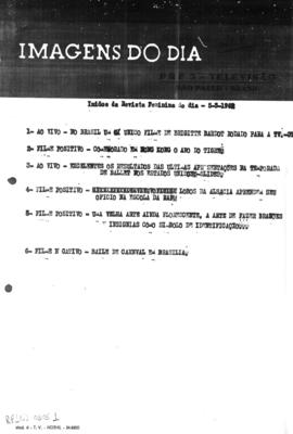 TV Tupi [emissora]. Revista Feminina [programa]. Roteiro [televisivo], 05 mar. 1962.
