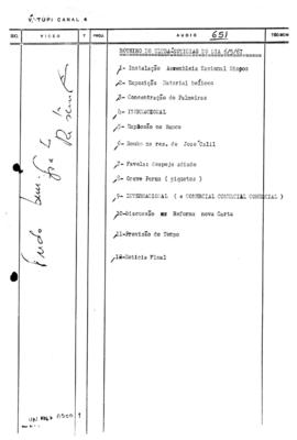 TV Tupi [emissora]. Ultra Notícias [programa]. Roteiro [televisivo], 06 mai. 1967.
