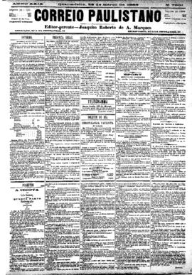 Correio paulistano [jornal], [s/n]. São Paulo-SP, 28 mar. 1883.