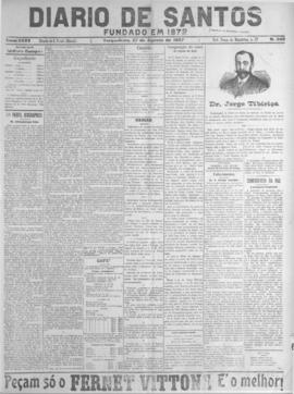 Diario de Santos [jornal], a. 35, n. 269. Santos-SP, 27 ago. 1907.