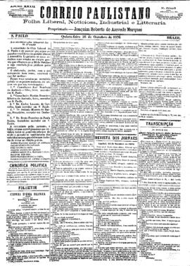 Correio paulistano [jornal], [s/n]. São Paulo-SP, 26 out. 1876.