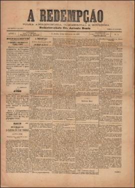 A Redempção [jornal], a. 1, n. 71. São Paulo-SP, 15 set. 1887.