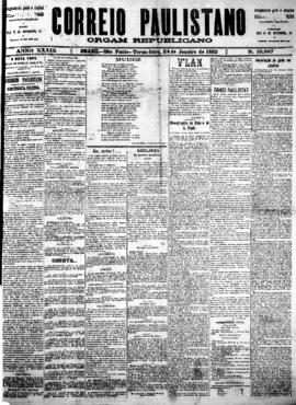 Correio paulistano [jornal], [s/n]. São Paulo-SP, 24 jan. 1893.