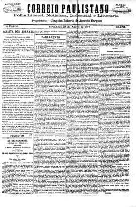 Correio paulistano [jornal], [s/n]. São Paulo-SP, 28 ago. 1877.