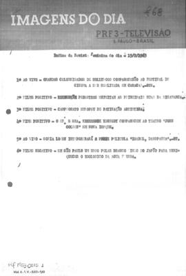 TV Tupi [emissora]. Revista Feminina [programa]. Roteiro [televisivo], 15 fev. 1963.