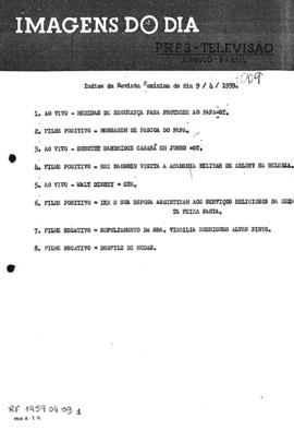 TV Tupi [emissora]. Revista Feminina [programa]. Roteiro [televisivo], 09 abr. 1959.