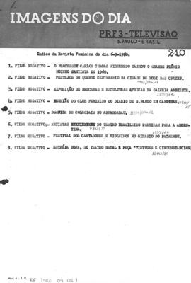 TV Tupi [emissora]. Revista Feminina [programa]. Roteiro [televisivo], 06 set. 1960.
