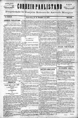 Correio paulistano [jornal], [s/n]. São Paulo-SP, 25 out. 1878.