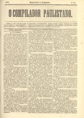 O Compilador paulistano [jornal], n. 24. São Paulo-SP, 05 jan. 1853.