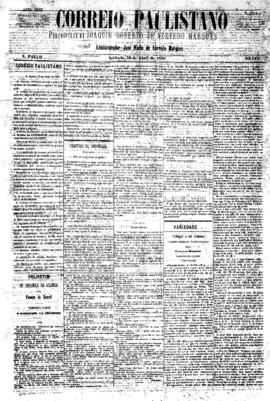 Correio paulistano [jornal], [s/n]. São Paulo-SP, 10 abr. 1880.