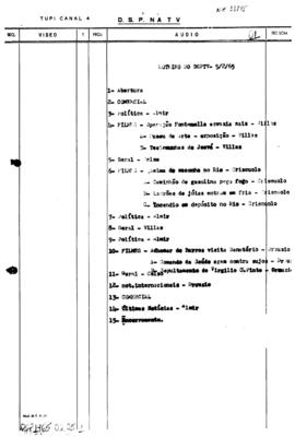 TV Tupi [emissora]. Diário de São Paulo na T.V. [programa]. Roteiro [televisivo], 05 fev. 1965.