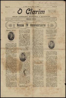 O Clarim [jornal], a. 4, n. 76. São Paulo-SP, 25 mai. 1906.