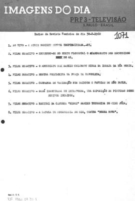 TV Tupi [emissora]. Revista Feminina [programa]. Roteiro [televisivo], 30 ago. 1960.
