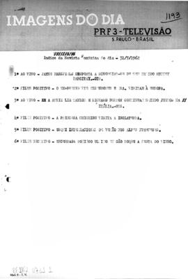 TV Tupi [emissora]. Revista Feminina [programa]. Roteiro [televisivo], 31 jul. 1962.