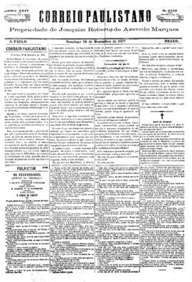 Correio paulistano [jornal], [s/n]. São Paulo-SP, 16 dez. 1877.