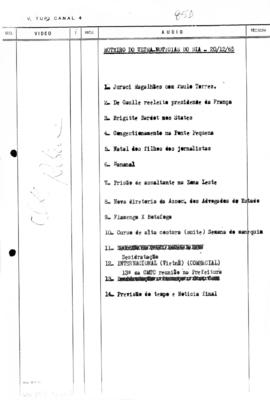 TV Tupi [emissora]. Ultra Notícias [programa]. Roteiro [televisivo], 20 dez. 1965.
