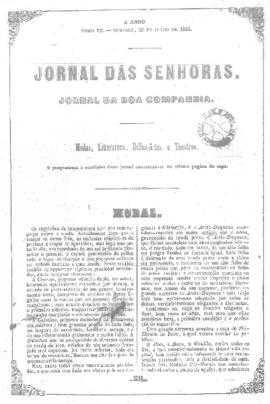 O Jornal das senhoras [jornal], a. 4, t. 7, [s/n]. Rio de Janeiro-RJ, 22 jul. 1855.