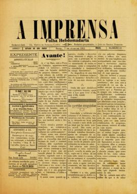 A Imprensa [jornal], a. 1, n. 10. Bauru-SP, 07 jul. 1912.
