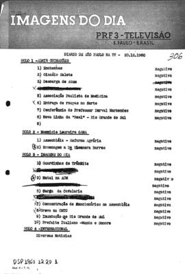 TV Tupi [emissora]. Diário de São Paulo na T.V. [programa]. Roteiro [televisivo], 20 dez. 1960.