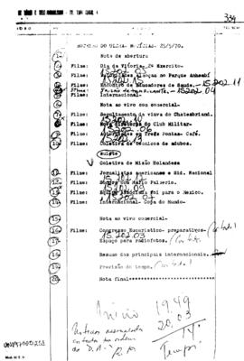 TV Tupi [emissora]. Ultra Notícias [programa]. Roteiro [televisivo], 25 mai. 1970.
