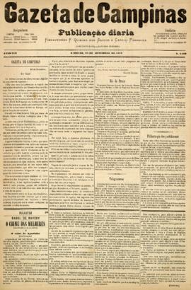 Gazeta de Campinas [jornal], a. 8, n. 1142. Campinas-SP, 29 set. 1877.