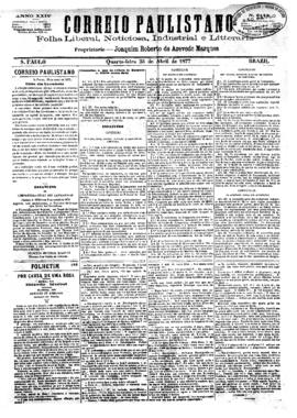 Correio paulistano [jornal], [s/n]. São Paulo-SP, 25 abr. 1877.