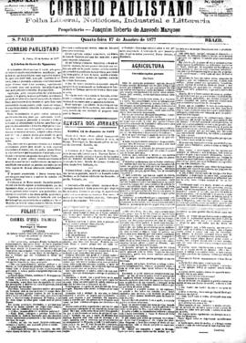 Correio paulistano [jornal], [s/n]. São Paulo-SP, 17 jan. 1877.