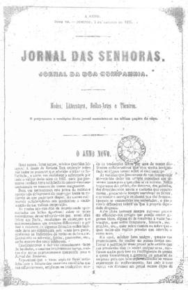 O Jornal das senhoras [jornal], a. 4, t. 7, [s/n]. Rio de Janeiro-RJ, 07 jan. 1855.