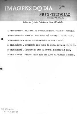 TV Tupi [emissora]. Revista Feminina [programa]. Roteiro [televisivo], 28 dez. 1962.