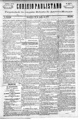Correio paulistano [jornal], [s/n]. São Paulo-SP, 19 jul. 1878.