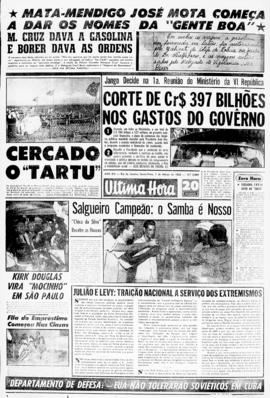 Última Hora [jornal]. Rio de Janeiro-RJ, 01 mar. 1963 [ed. vespertina].