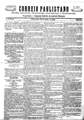 Correio paulistano [jornal], [s/n]. São Paulo-SP, 18 jul. 1876.