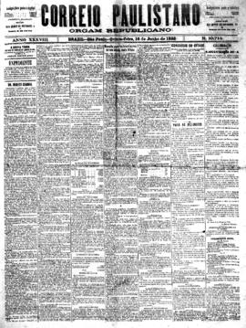 Correio paulistano [jornal], [s/n]. São Paulo-SP, 16 jun. 1892.