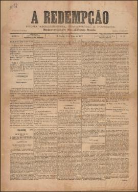 A Redempção [jornal], a. 1, n. 38. São Paulo-SP, 19 mai. 1887.