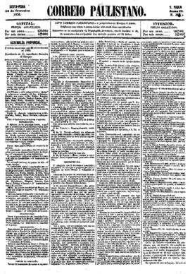 Correio paulistano [jornal], a. 2, n. 368. São Paulo-SP, 22 fev. 1856.