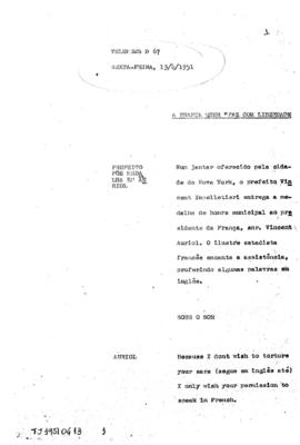 TV Tupi [emissora]. Telenews [programa]. Roteiro [televisivo], 13 abr. 1951.